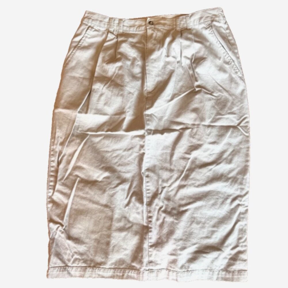 Vintage 1980s Maren Women’s Sport Khaki Maxi Skirt Size 18 Preppy Safari